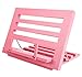 EXERZ Cookbook Stand Wooden Bookrest Cookery Recipe Holder Reading Rest -34 x 24 x 2 cm Adjustable Height - for Kitchen Home Office Book iPad Tablet - Premium Quality Beech Wood (Pink)