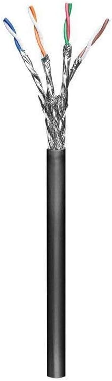 Goobay 57197 CAT 6 Outdoor Network Cable, S/FTP (PiMF), Black, 100m Cable Length, 100 meters
