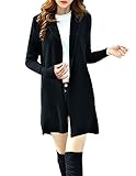 Zattcas Women's Hooded Pockets Knit Open Sweater Cardigan