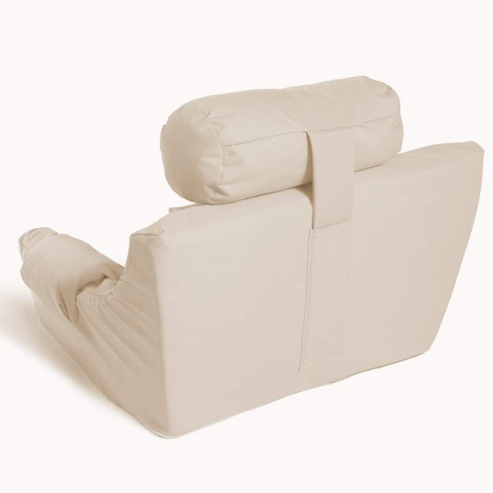 Hermell Deluxe Extra Firm Bed Lounger Reading Pillow, Cream: Home & Kitchen