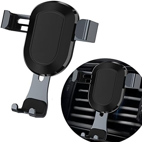 Car Phone Mount, Universal Gravity Air Vent Phone Holder with High Elastic Clip and Scratch-proof Pad for iPhone Samsung and Other Smart Cellphone (Black)