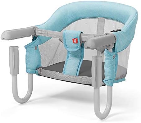 Hook On Chair Fast Table Chair High Load Design Fold Flat Storage Tight Fixing Clip on Table High Chair Removable Seat(Blue)