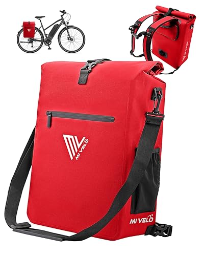 MIVELO Fahrradtasche für Gepäckträger - 3in1 Gepäckträgertasche Rucksack Umhängetasche - 100% wasserdicht und PVC-frei - mit herausnehmbarer Laptoptas