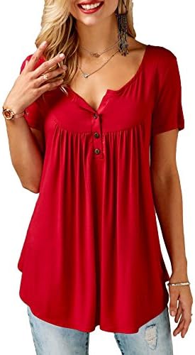 Mystry Zone Plus Size Tshirts for Women Short Sleeves Solid Colors Blouse Tee Tunic Tops Red XXLarge
