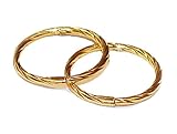 14mm 22K GOLD OVER SOLID STERLING SILVER TWISTED HINGED HOOP EARRINGS, Easy On & Off !