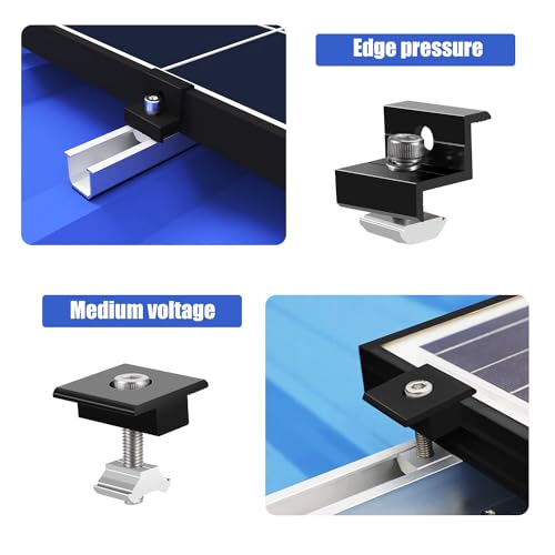 nutmanel Solar Panel Bracket, Solar Panel Mounting Kit, 30-35mm Adjustable Solar Panel Mounting Kit, Solar Photovoltaic for 2 Panels, with Nuts and Screws, Balcony Central Bracket