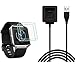 CAVN (with 2 Packs Screen Protector) Replacement Charging Cable for Fitbit Blaze with Tempered Glass Screen Protector