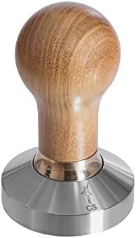 Tamper - Espresso Tamper – Tamper 53mm - Coffee Tamper Elite Series - Coffee Press Tool - Tamper Espresso - Stainless Steel Espresso Tamper - Handle Solid Wood – Pressure Base Tampers (53mm, Natural)