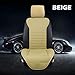 Big Ant Car Seat Cushion 2 Pack, Sleek Design Full Size Breathable Universal Four Seasons Interior Front or Back Seat Covers for Auto Supplies Office Chair with PU Leather(Beige)