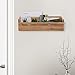 MyGift Handmade Wall Mounted Decorative Wooden Shelf, Storage Box Organizer, Beige