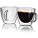 Espresso Cups - Extra-Strong Double Wall Insulated Glasses - Espresso Mug Set of 2. 5.4 Oz - JECOBI