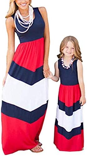 Jiamingyang Family Style Mother and Daughter Matching Clothes Long Boho Beach Dresses