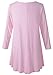 LARACE Women 3/4 Sleeve Tunic Top Loose Fit Flare T-Shirt(2X, Pink)