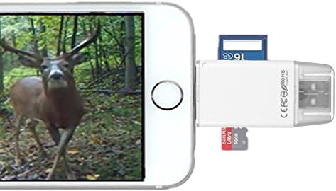 Trail/Game/SLR Camera Viewer for iPhone/iPad, Lightning to Camera SD Memory Card Reader, transfer photos from camera to iPhone/iPad connection kit, External memory storage expansion stick for iPhone