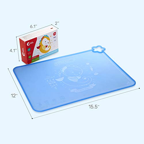 image for Silicone Baby Placemats for Children Kids Toddlers, Cute Stone Baby Pl