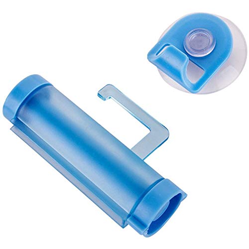 Easy Squeezer Toothpaste Roller Tube Rack Dispenser Rolling Holder Suction cup blue