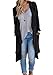 Poulax Women's Solid Lightweight Knitted Open Front Long Trench Coat Cardigan