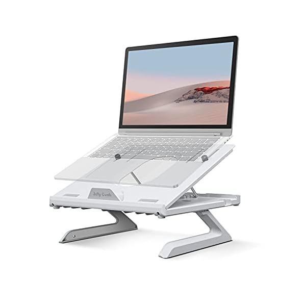 Laptop-Stand-Jelly-Comb-Ergonomic-Notebook-Riser-Desk-9-Level-Adjustable-with-Foldable-Legs-Phone-Holders-and-Cooling-Design-for-Macbook-Tablet-Book-ComputerDesktop-Monitor-White Laptop Stand, Jelly Comb Ergonomic Notebook Riser Desk 9-Level Adjustable with Foldable Legs, Phone Holders and Cooling…