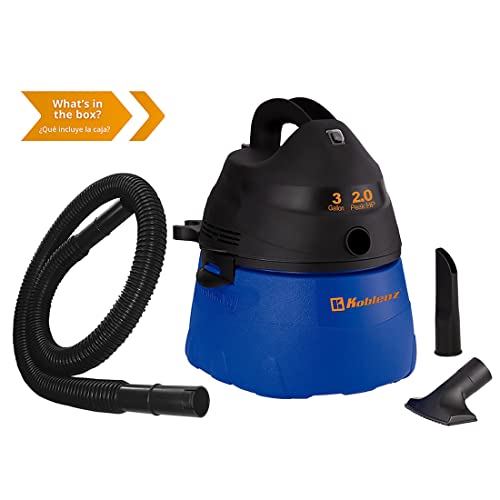 Koblenz WD353L Portable WetDry Vacuum, 3 Gallon 2.0 HP, 5 Year