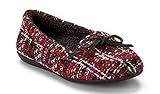 Vionic Women's Cozy Ida Slipper - Comfortable House Shoes with Concealed Orthotic Support - Black/Red 10M