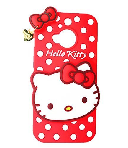 M9 Plus Case,HTC One M9 Plus Kitty Silicone Case,Bat King 3D Cute Cartoon Hello Kitty Soft Silicon Gel Rubber Case Cover Skin for HTC One M9 Plus(Red Hello Kitty)