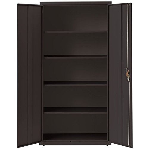 Scranton & Co 5 Shelves Steel Storage Cabinet in Black - Thumbnail 2