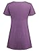 Lem&Hao Slimming Fitted Tunics for Women Summer Flattering Long Tops Casual Wear, Purple, Medium