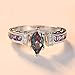 Promise Rings for Her, 925 Sterling Silver 5x10mm Marquise Shape Simulated Mystic Rainbow Topaz Engagement Rings for Women