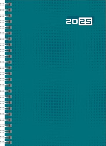 rido/idé Buchkalender Modell futura 2 (2025), 2 Seiten = 1 Woche, A5, 160 Seiten, Grafik-Einband, petrol