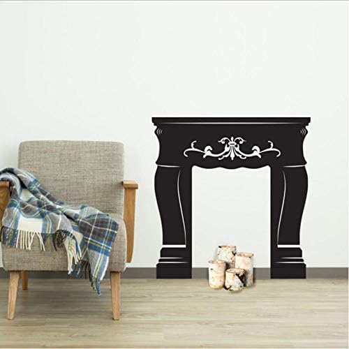 Yhzer Faux Fireplace Mantel Shabby Chic Wall Decal Vintage Vinyl Art Stickers for Homes, Kids Rooms, Classrooms, Dorms 57X58Cm