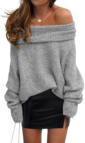 LILLUSORY Off The Shoulder Sweater Tops Oversized Stay Put