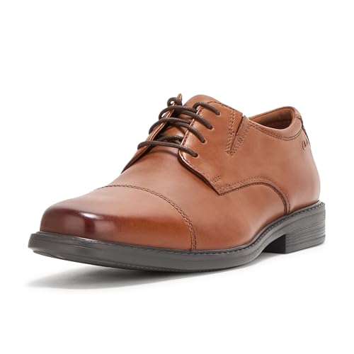 Clarks Collection Men's Cosgrove Cap Oxford, Dark Tan Leather, 8 M US