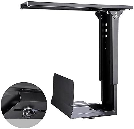 Triprel Inc Home Office Under Desk Mount Adjustable Computer Case CPU Holder 360° Swivel Adjustable Height Width Under Desk Mount