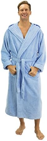 Comfy Robes Men's Bamboo Hooded Robe, XXL Serene Blue