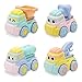Lydaz Push and Go Cars Cartoon Friction Powered Trucks Toy for Baby Toddlers Boys Girls 1 2 3 Year Old(Set of 4)