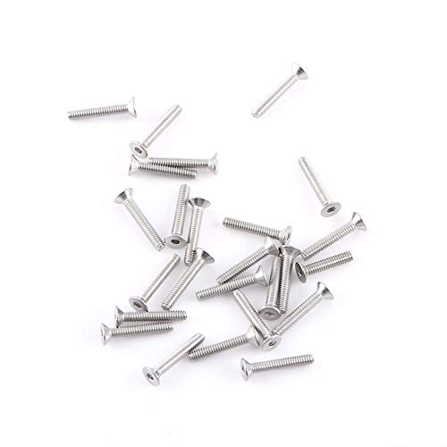 250pcs Screws Nuts Set, M2 Hex Socket Screws Bolt with Hex Nuts Assortment A2 Stainless Steel(Flat Head)