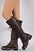 Buckled Combat Lace Up Lug Sole Knee High Vegan Leather Punk Boots