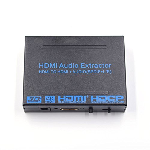 4K HDMI Audio Extractor,VCANDO HDMI to HDMI + SPDIF +L/R Stereo Analog Audio Output Converter Adapter Supports 4Kx2K 3D 1080P