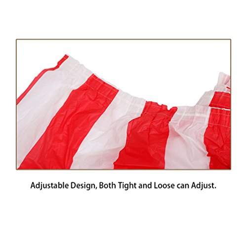 JINSEY 4 Pack Red and White Striped Table Skirt Carnival Circus Theme Party Decorations & Suppliers - Thumbnail 2