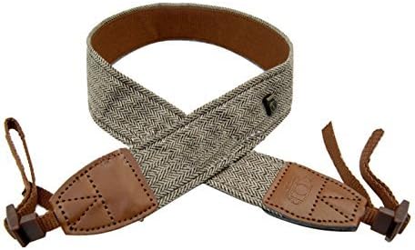 TOUQIANMAO Camera Shoulder Neck Strap Vintage Belt for All DSLR Camera Pentax Classic White and Brown Weave Grey