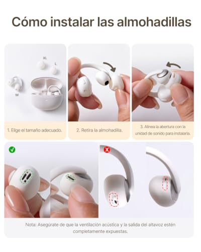 Baseus Bowie MC2 Audífonos Inalámbricos Open Ear con Clip | CloudComfort 2.0, Audio Hi-Res con LDAC, Bluetooth 6.0, 4 Micrófonos con IA, IP67, Hasta 55 Horas de Batería, Negro