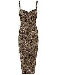 Whoinshop Vestido sin mangas con purpurina para fiesta