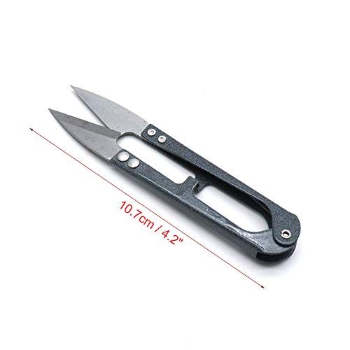 Cyful Sewing Scissors Grip Thread Clip Tailor High-Carbon Steel Yarn Spring Stitch Cutter,Pack of 2 (Dark Grey)