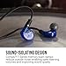 MEE audio M6 PRO In Ear Monitor Headphones for Musicians, 2nd Gen Model With Upgraded Sound, Memory Wire Earhooks & Replaceable Cables, Noise Isolating Professional Earbuds, 2 Cords Included (Blue)
