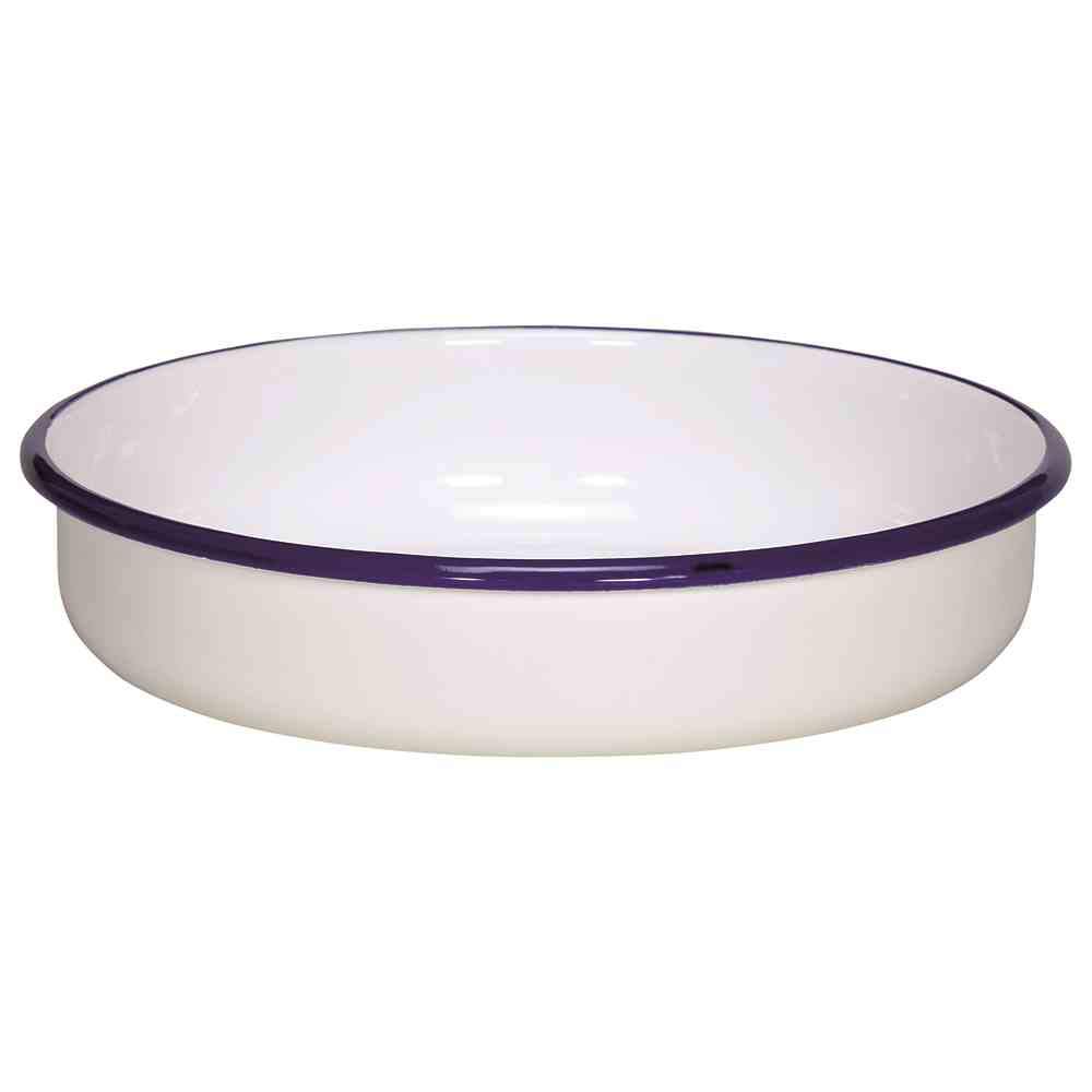 KRÜGER Karl Husum 442F/20/1 B White with Blue Rim, Diameter 20 cm Bowl, 5.5 cm Deep