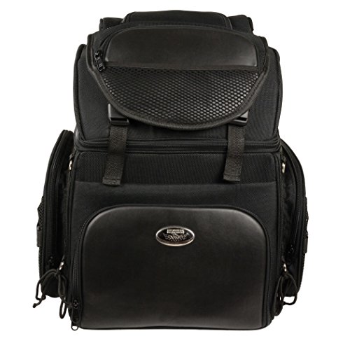 Milwaukee Performance SH689 Black Large Nylon Sissy Bar Bag with Back Pack Straps