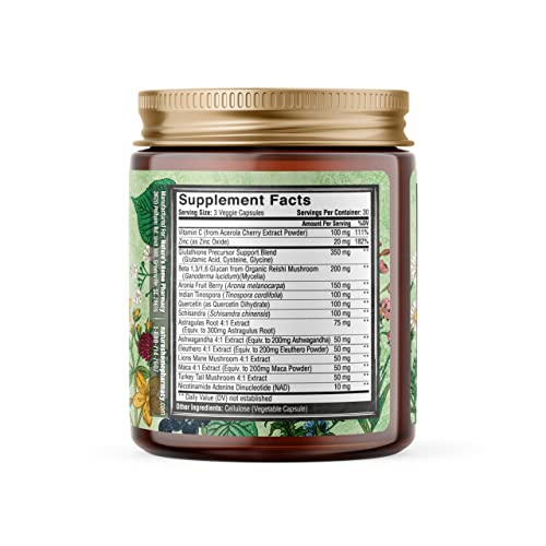 Mushroom Powered Immune Support Supplement, Glutathione Supplement