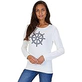 Nautica Women's Ship's Wheel Sweater (XXL, Marshmallo)