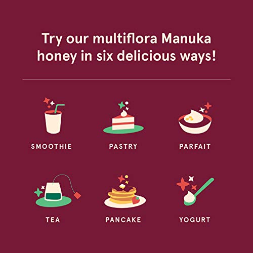 SB Organics Multiflora Manuka Honey MGO 50+ - 8.8 oz Jar of Raw Unfiltered Authentic Premium New Zealand Manuka Honey
