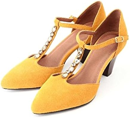Amazon ジルスチュアート 美人百花9月号掲載 ジーンtストラップパンプス Mustard 23 5 ファッションサンダル
